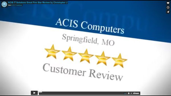ACIS IT Solutions Springfield Great Five Star Review by Christopher J.